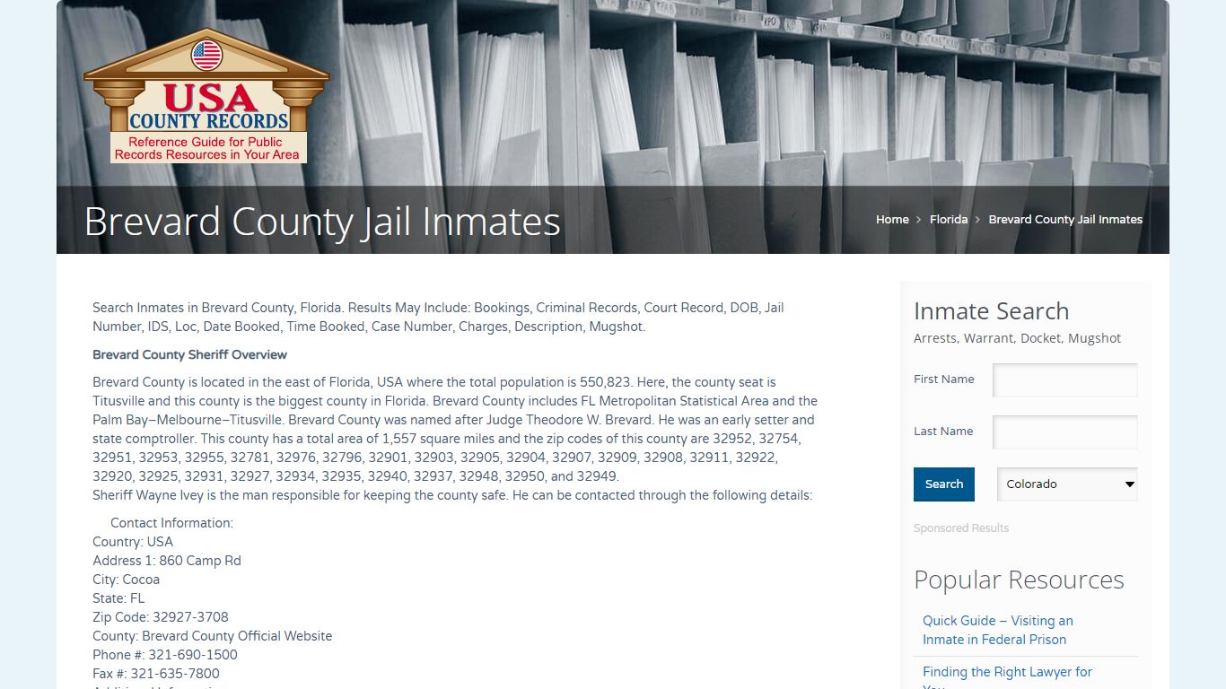 Brevard County Jail Inmates | Name Search